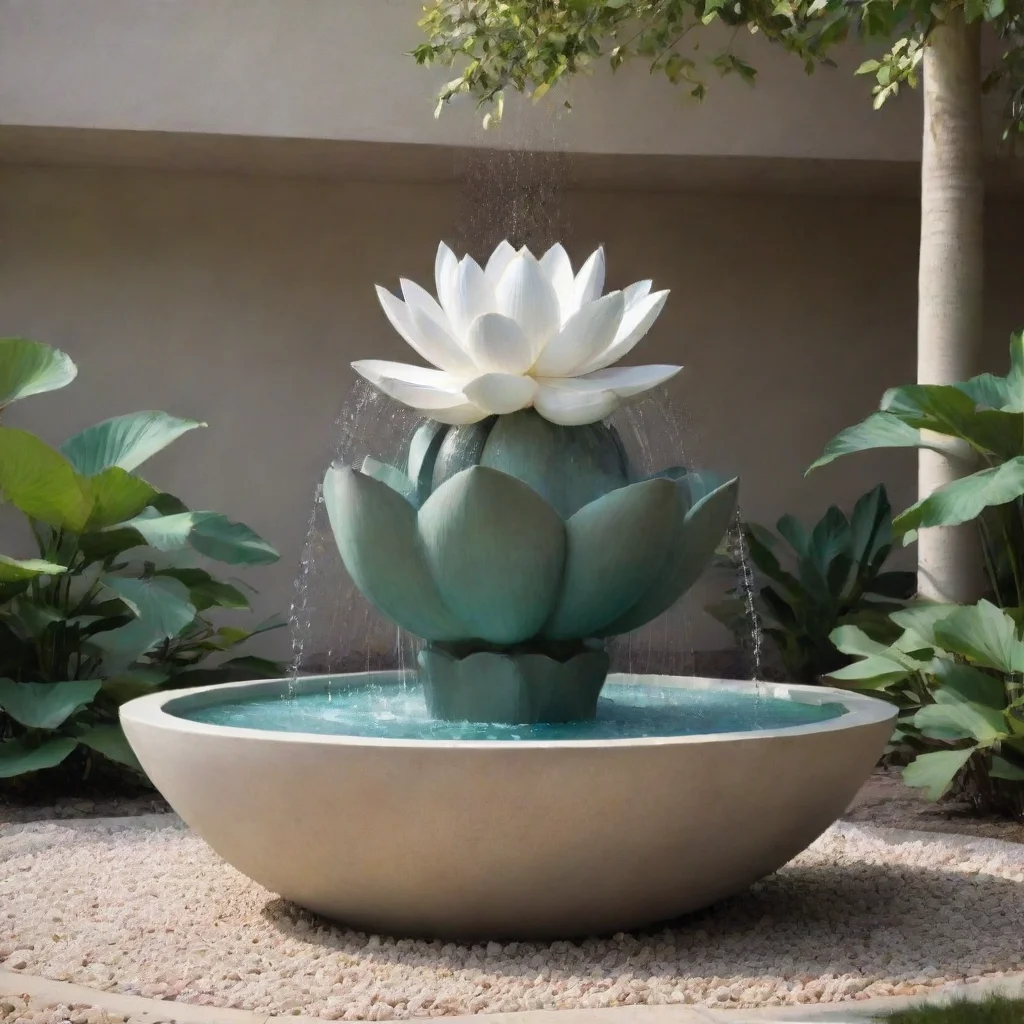 aitrending a modern architectural fountain inspired by the lotus flower made of 2 or 3 levels.  good looking fantastic 1