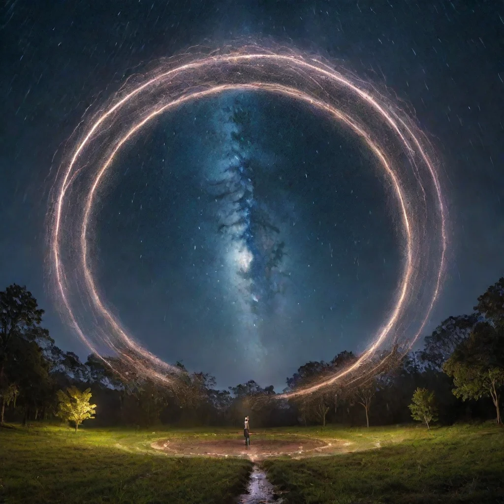trending a night sky that has a huge magic circle that rain lights across the world good looking fantastic 1