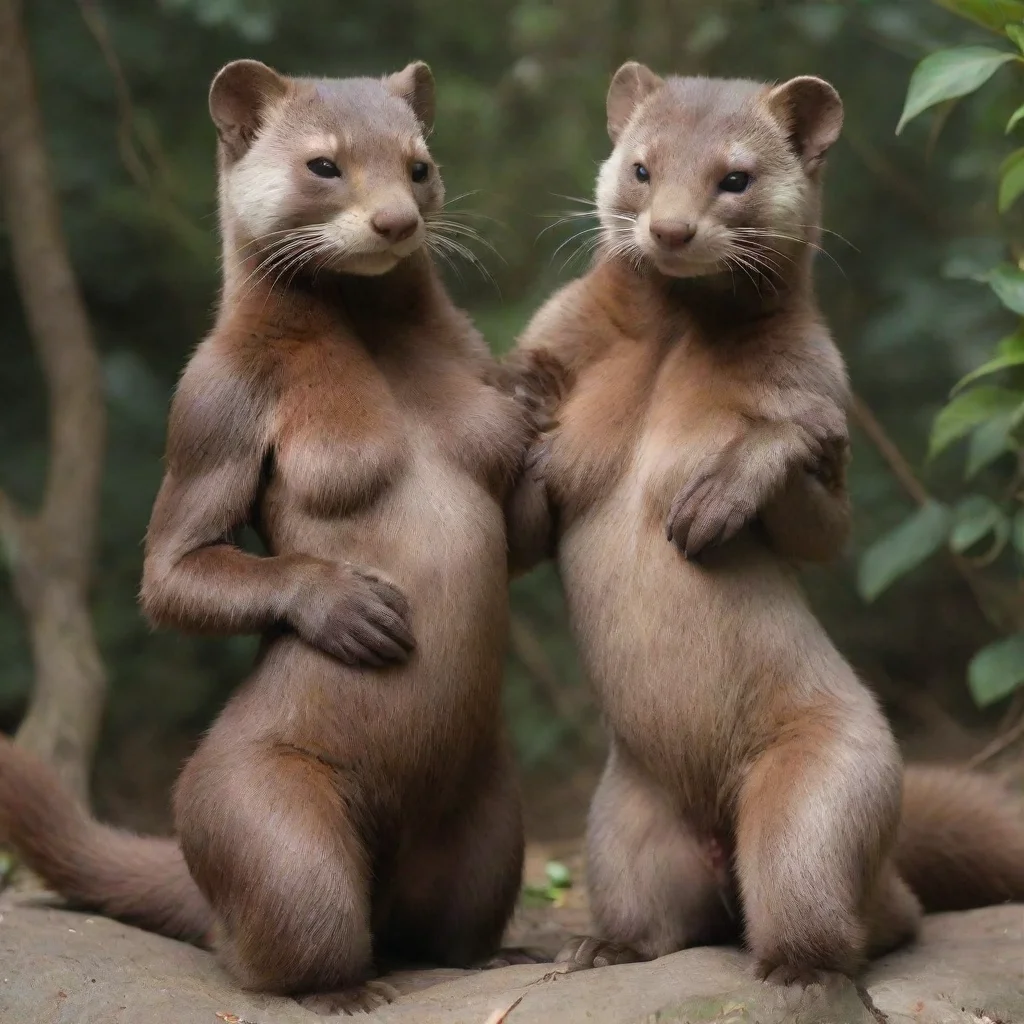 trending a pair of anthro minks being seductive to a human good looking fantastic 1