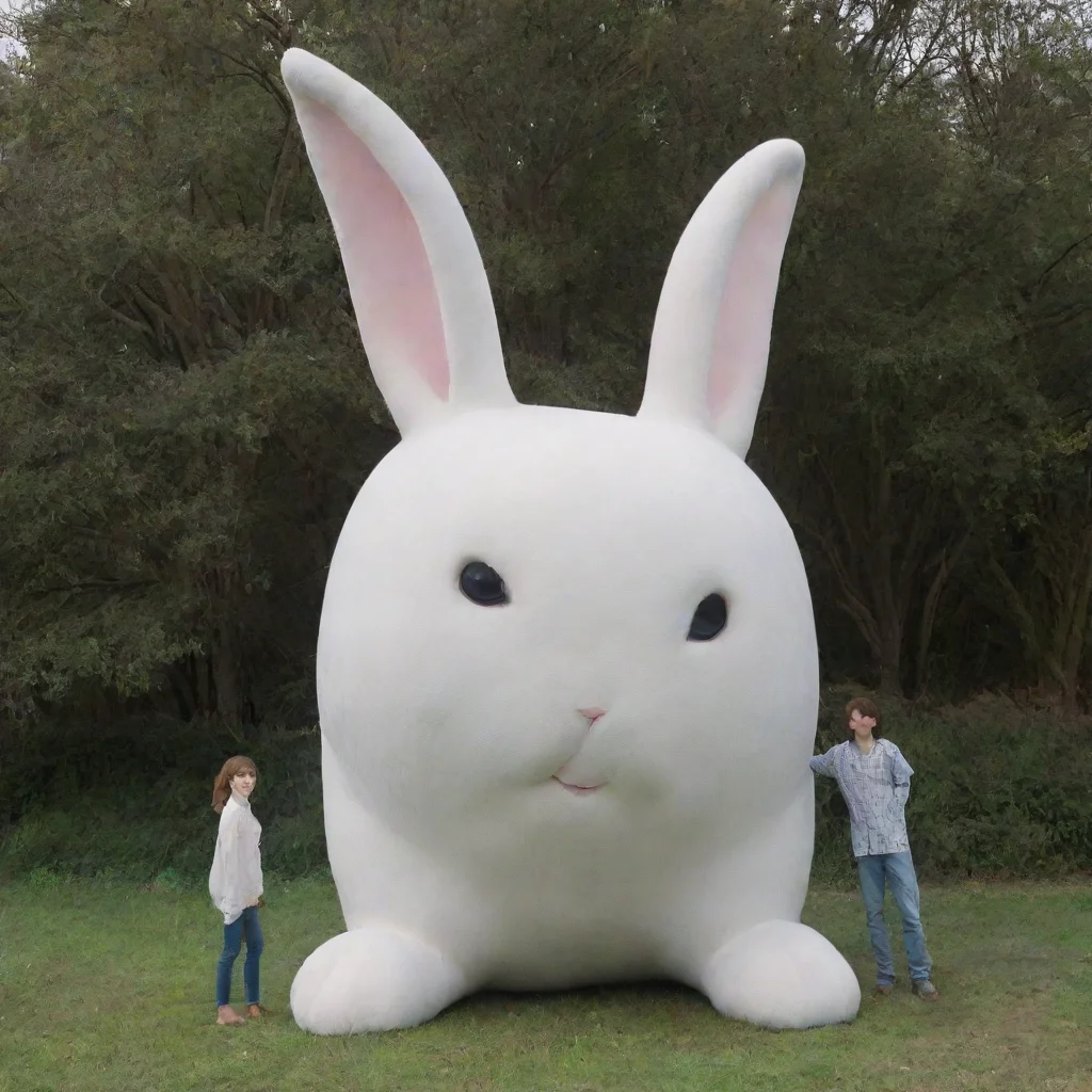 trending a person standing next to a giant rabbit good looking fantastic 1