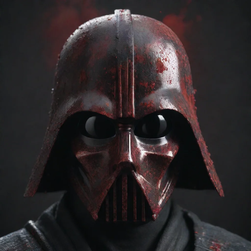 aitrending a portrait of dark vader mask mixed with a japanese samurai mask with dark red splatter on its face 3d octane rendered  good looking fantastic 1