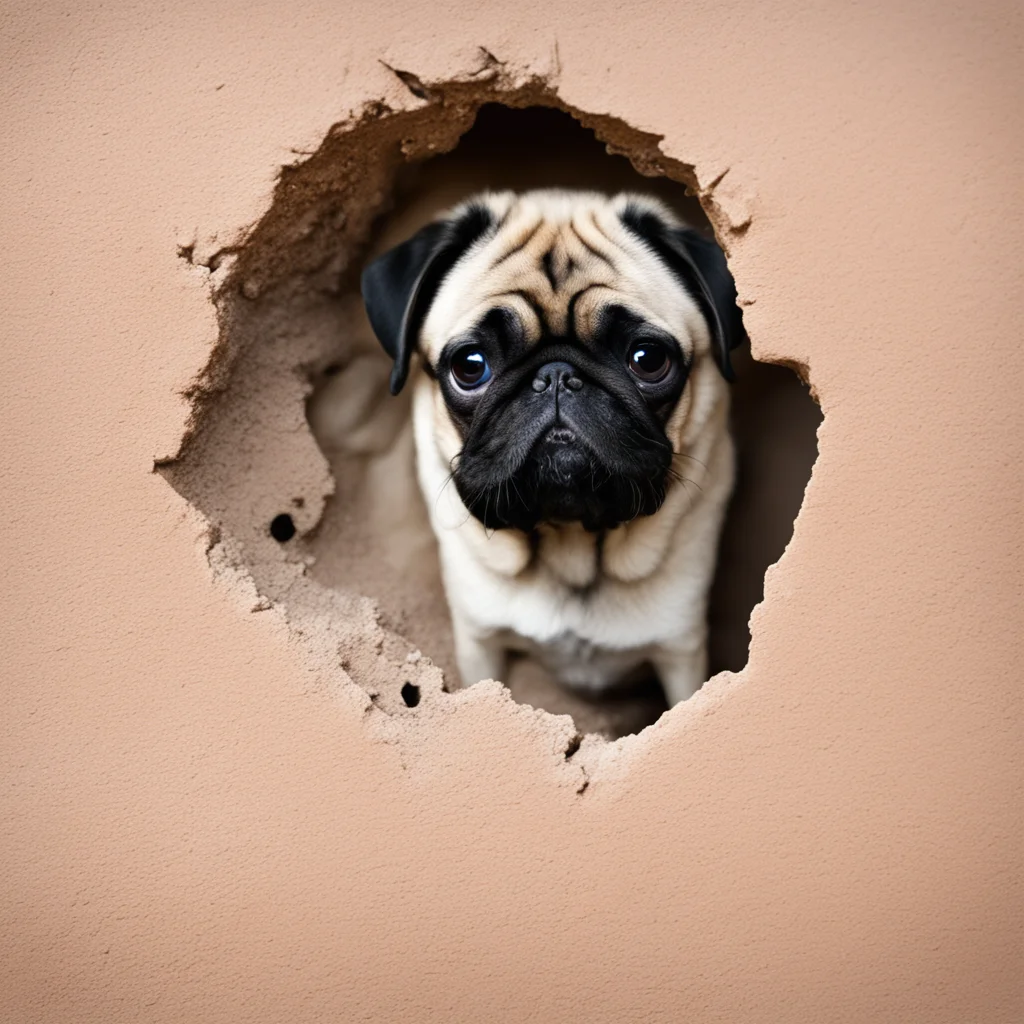 trending a pug looking through a hole in the wall good looking fantastic 1
