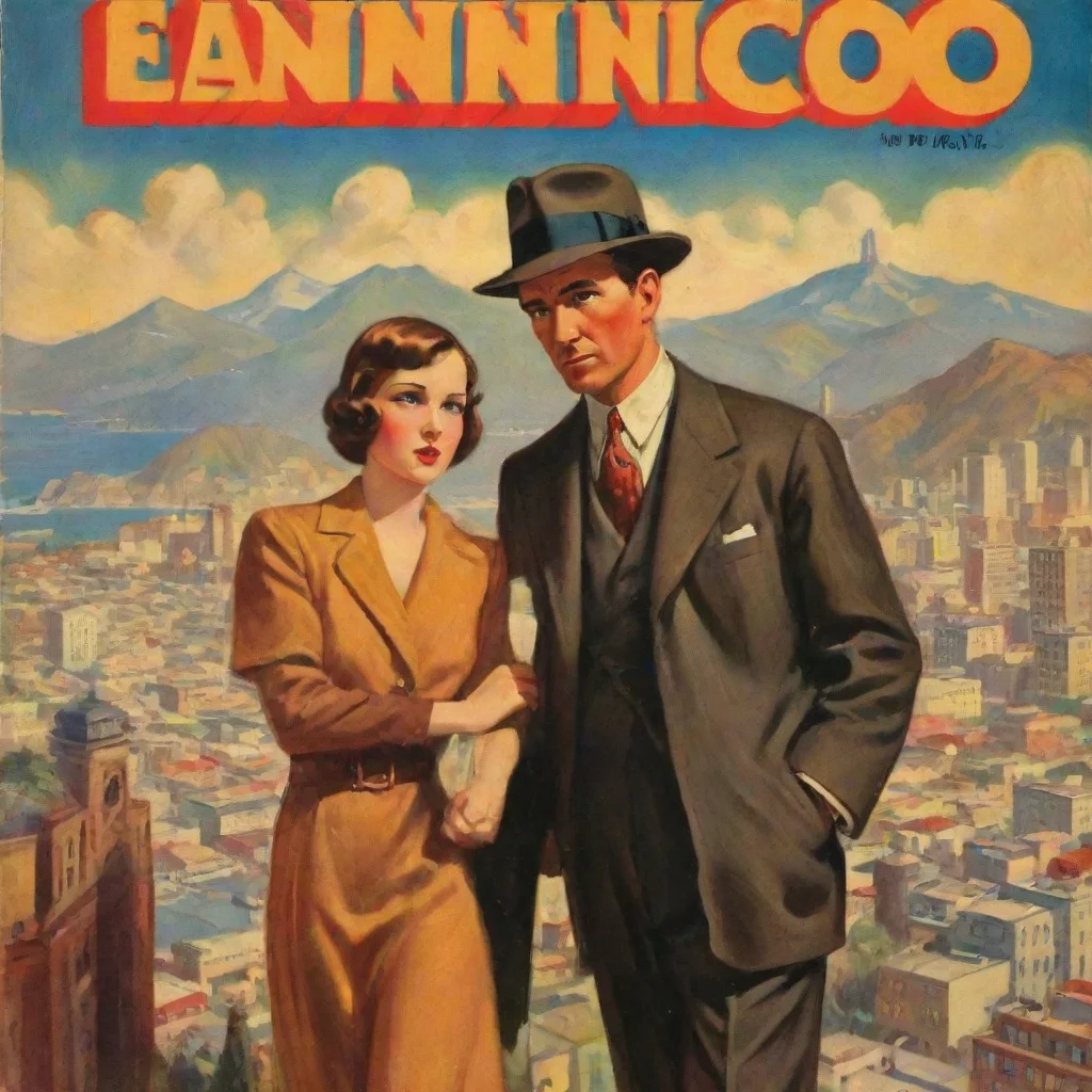 aitrending a pulp detective novel cover from the 1930s with san francisco in the background good looking fantastic 1