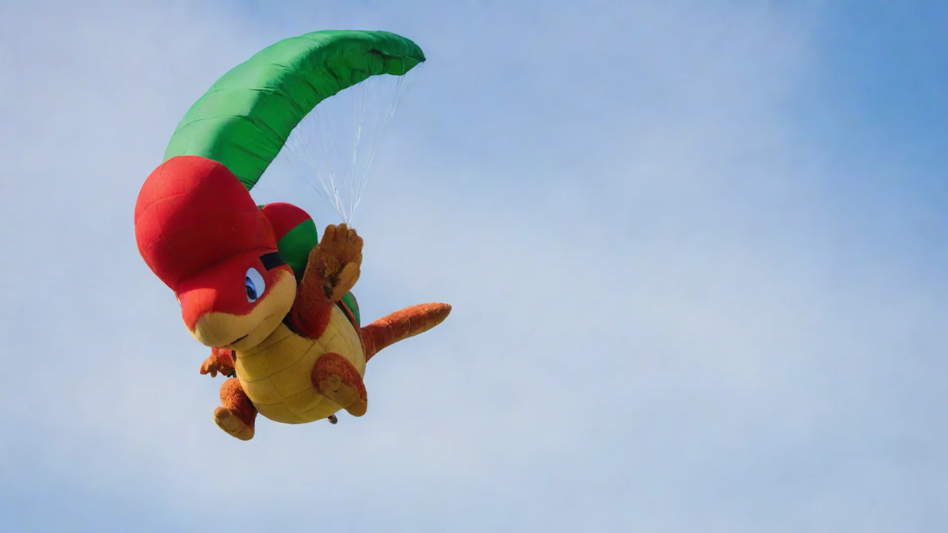 aitrending a red koopa paratroppa%2C wearing a green cap%2C flying through the sky of florida%2C usa  good looking fantastic 1 wide
