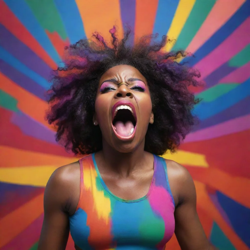 trending a screaming black woman in a vast of colours  good looking fantastic 1