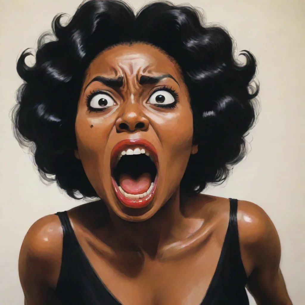 aitrending a screaming black woman in the style of kazuo umezu good looking fantastic 1