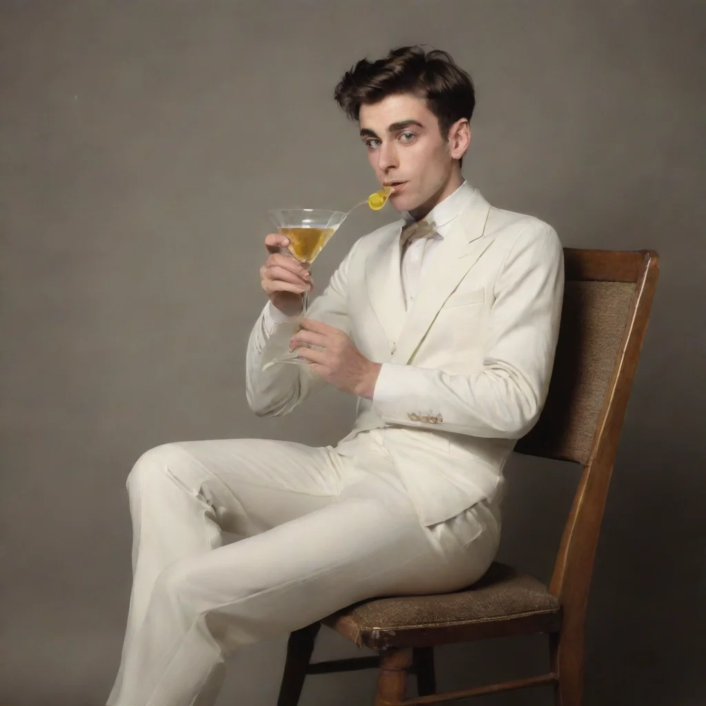 aitrending a slim young man having an %C3%A9rection%2C he is on a chair%2C drinking a martini good looking fantastic 1
