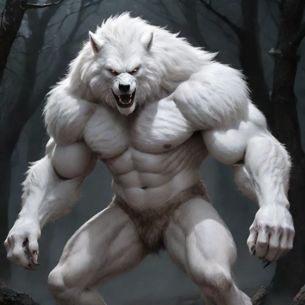 aitrending a strong white werewolf good looking fantastic 1