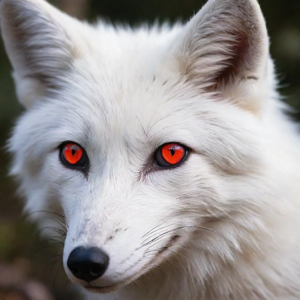 aitrending a white fox with red eyes good looking fantastic 1