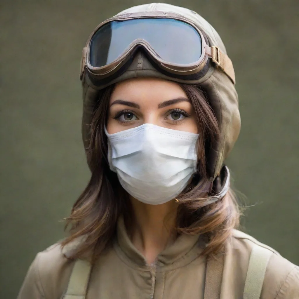 aitrending a woman in aviator helmet and face mask good looking fantastic 1
