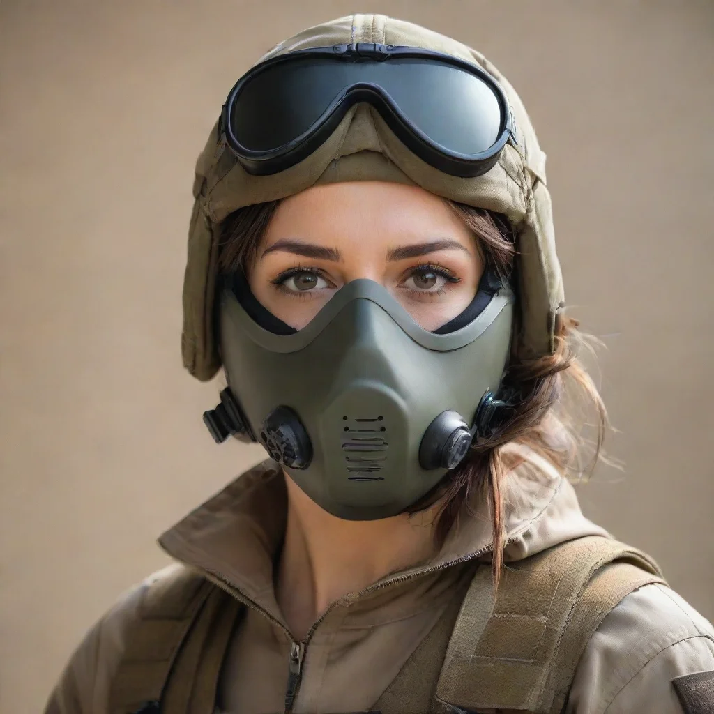 aitrending a woman in aviator helmet and tactical mask good looking fantastic 1