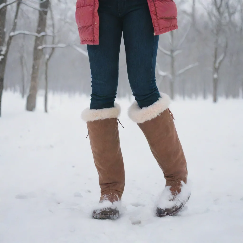 aitrending a woman takes off her tall snow boots good looking fantastic 1