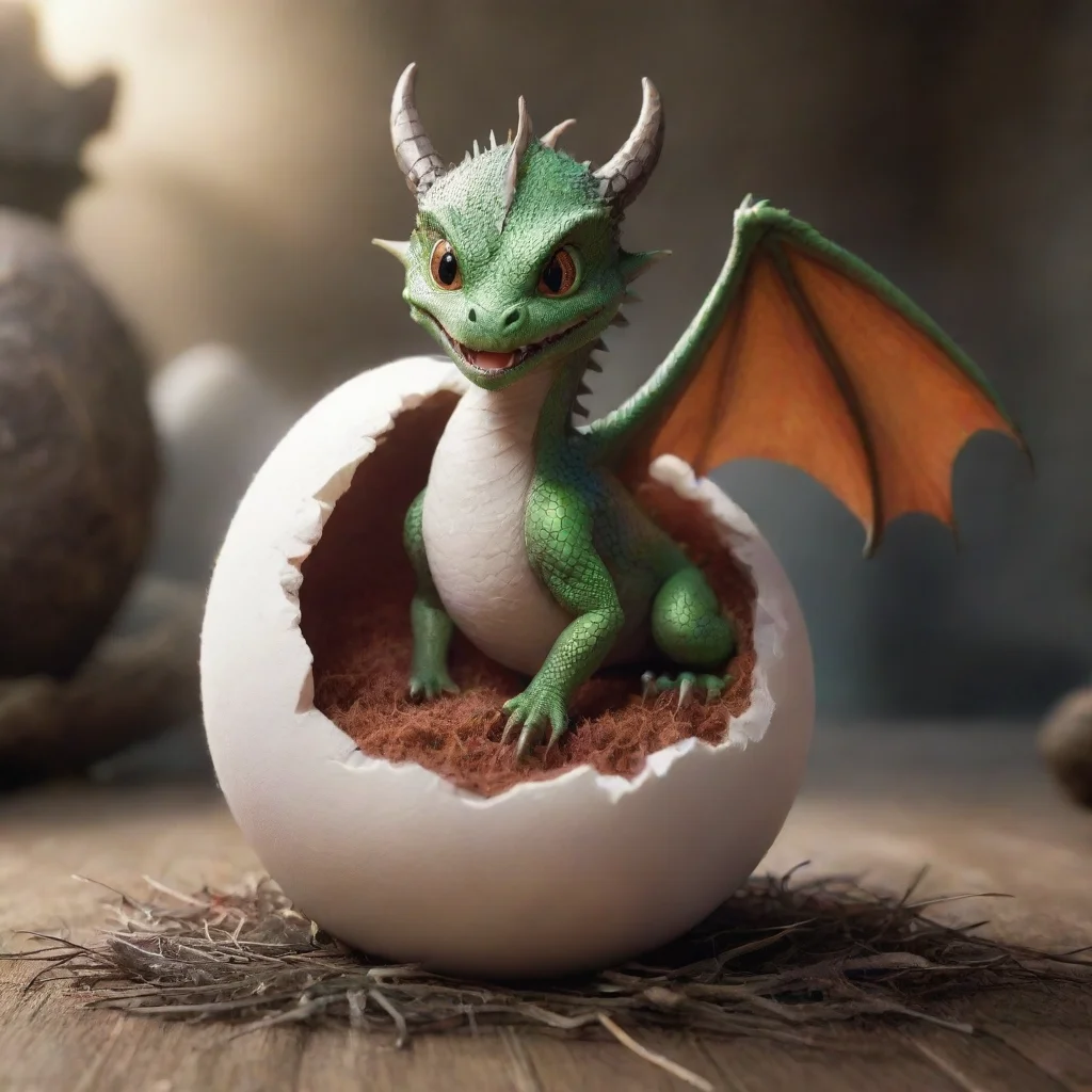 aitrending a youbg dragon hatching from a furry egg good looking fantastic 1