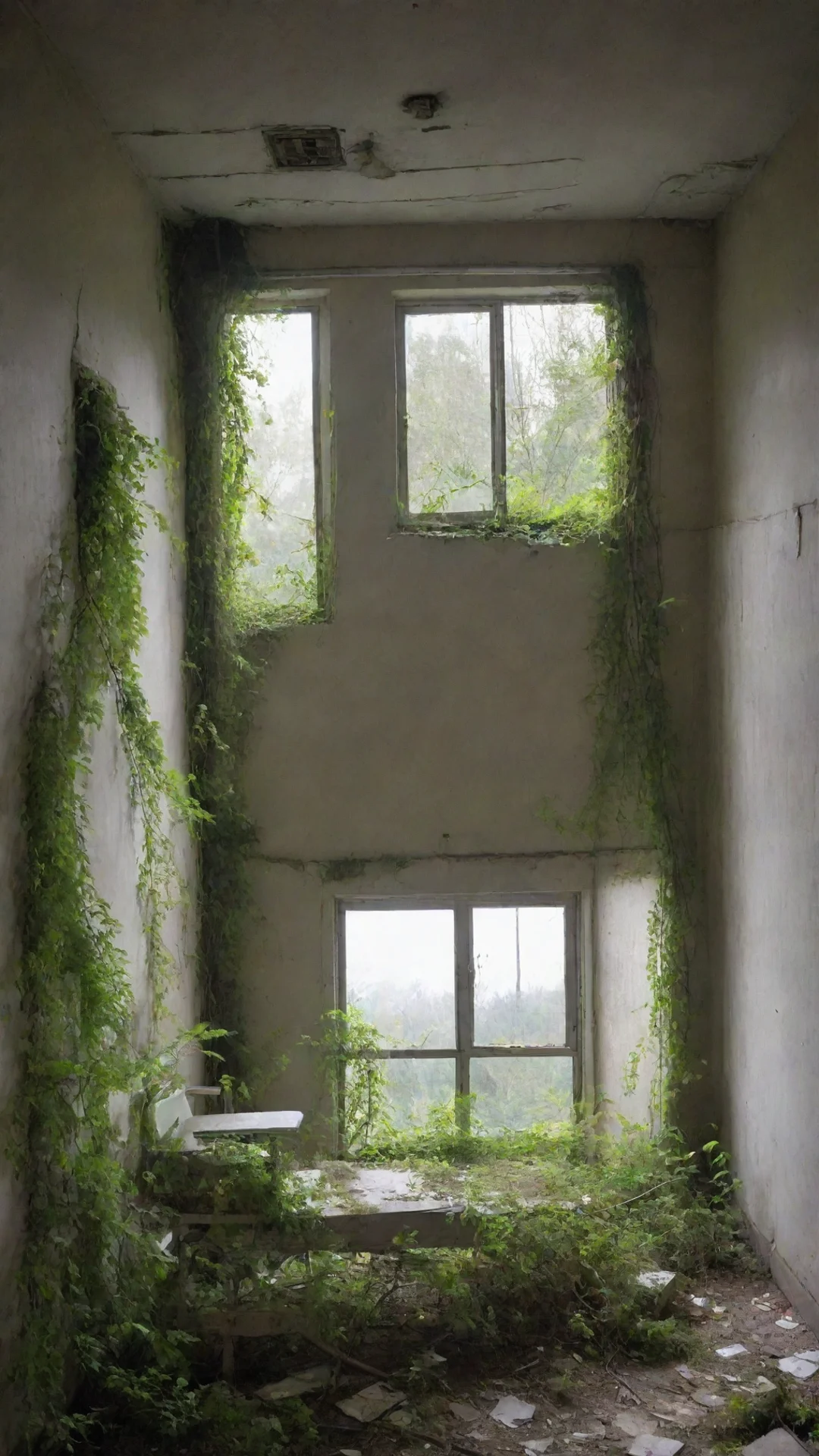 aitrending abandoned hospital room with vegetation overgrowing good looking fantastic 1 tall