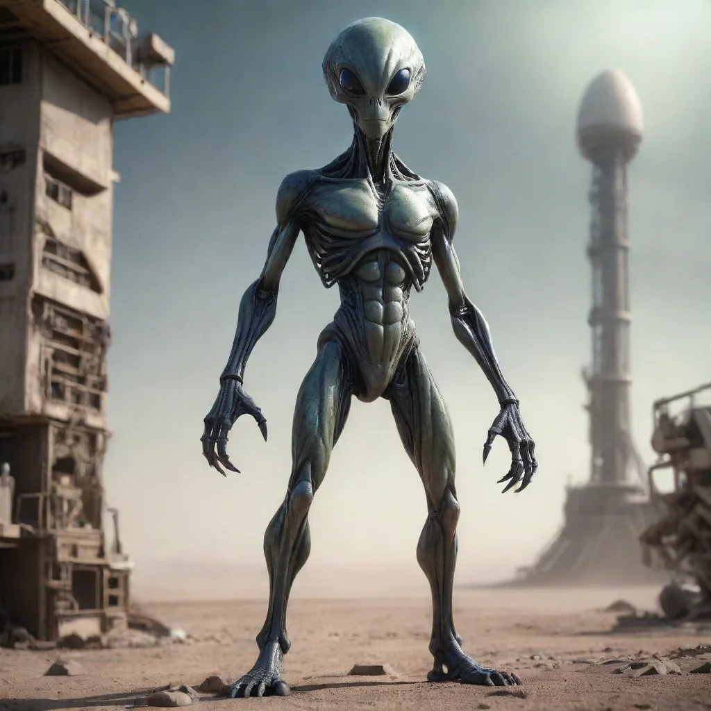 aitrending alien engineer standing tall good looking fantastic 1