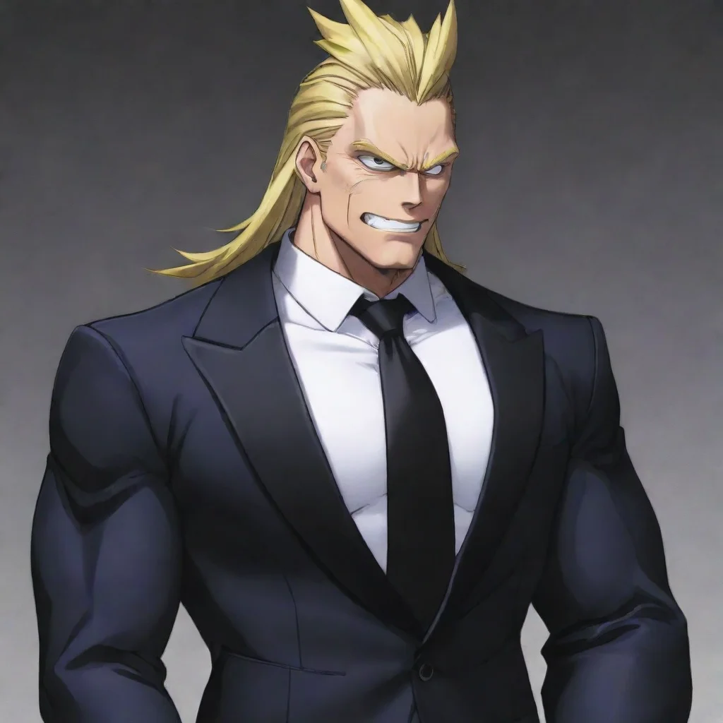 aitrending all might in a black tux rizz good looking fantastic 1