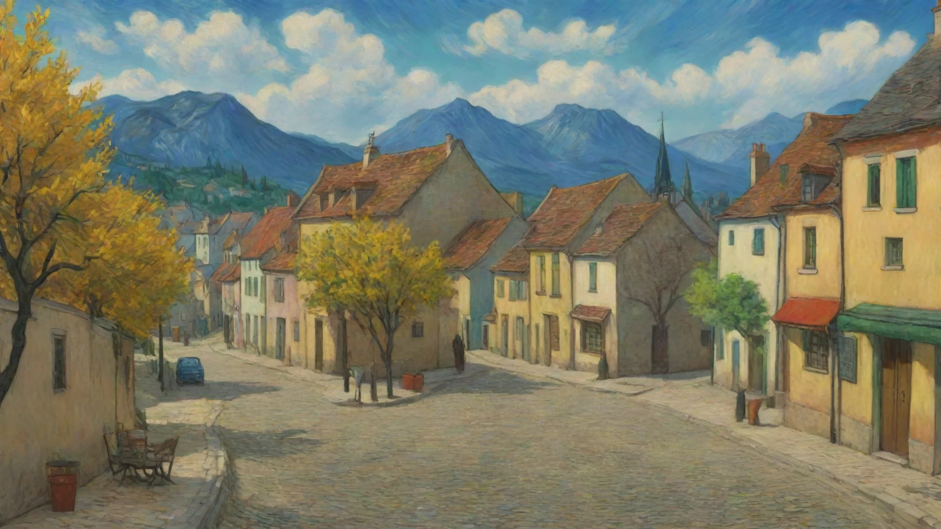 trending amazing van gogh town relaxing calm best anime quality realistic cartoon peace good looking fantastic 1 wide