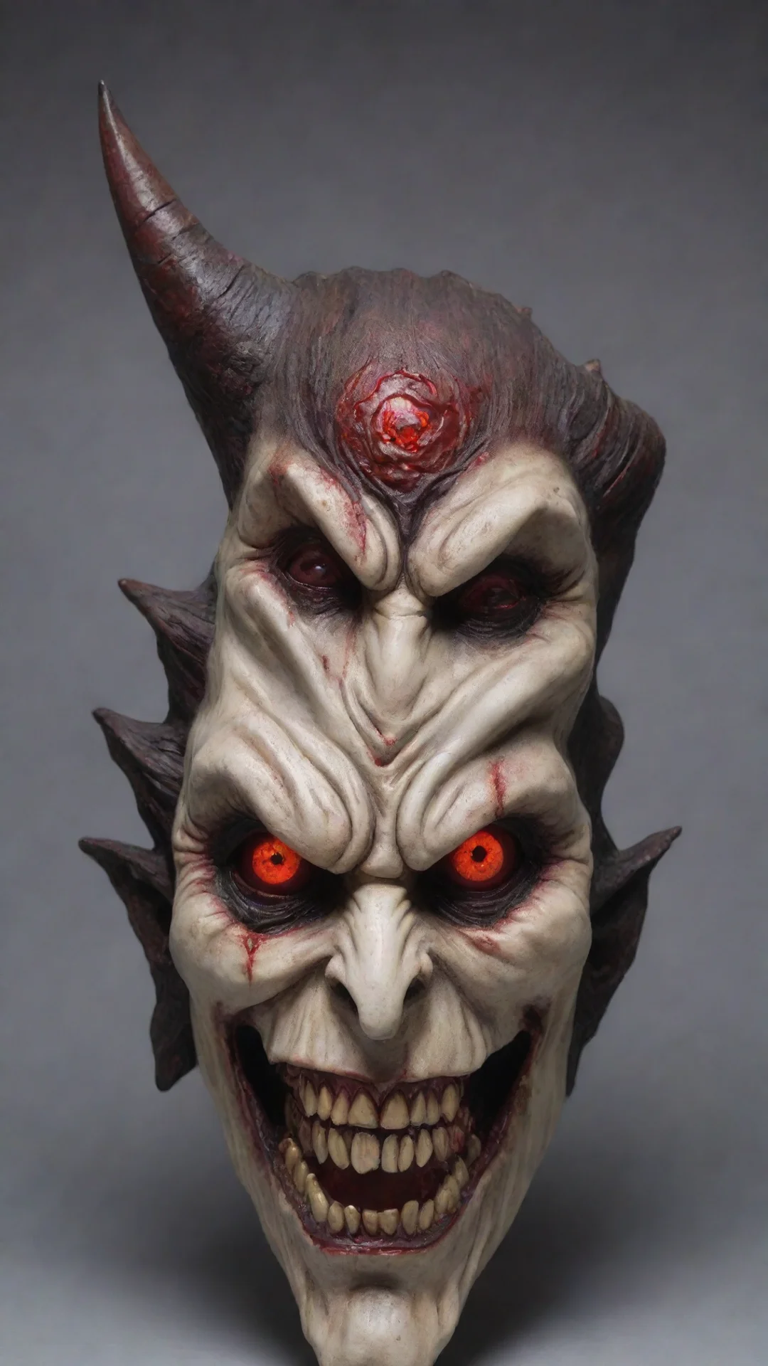 aitrending an evil mask demon with glowing red eyes and a porcelain finish good looking fantastic 1 tall