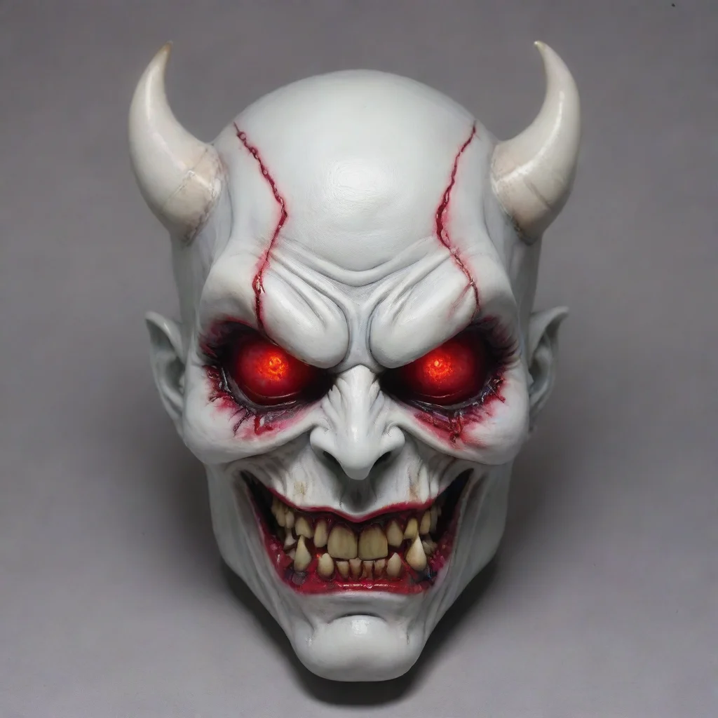 aitrending an evil mask demon with glowing red eyes and a porcelain finish good looking fantastic 1