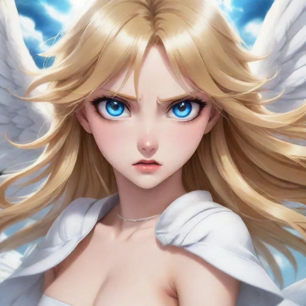 trending angry blonde anime angel with blue eyes good looking fantastic 1