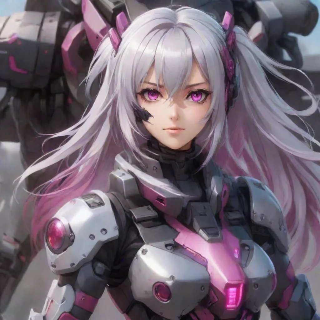 aitrending anime girl silver hair dark fuchsia eyes mecha pilot combat good looking fantastic 1