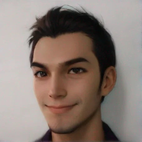 aitrending anime man smile friendly calm dark hair brown eyes clear wow good looking fantastic 1