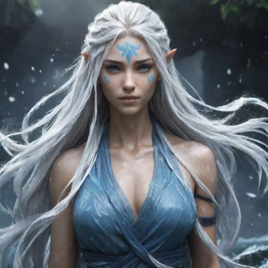 aitrending avatar legends character%2C water tribe%2C white messy long hair%2C imposing woman good looking fantastic 1