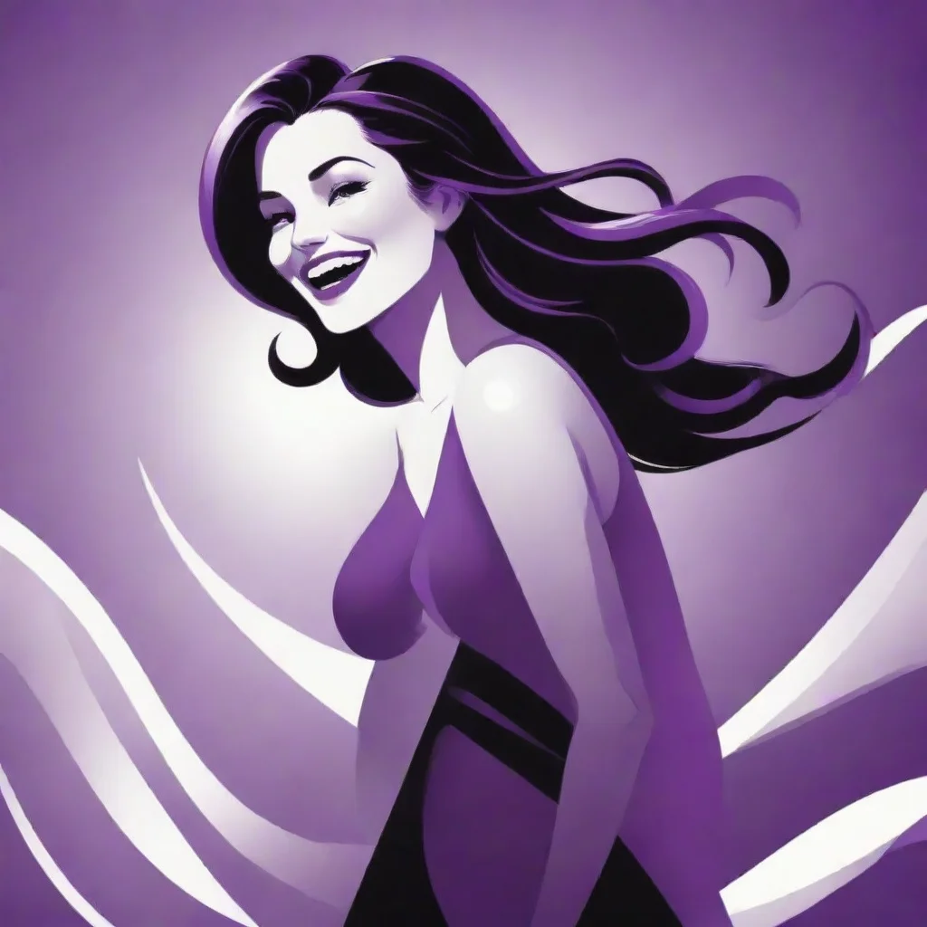 aitrending award winning illustration with a 2d vector illustration of a happy woman%2C colors purple%2C black and white. epic. good looking fantastic 1