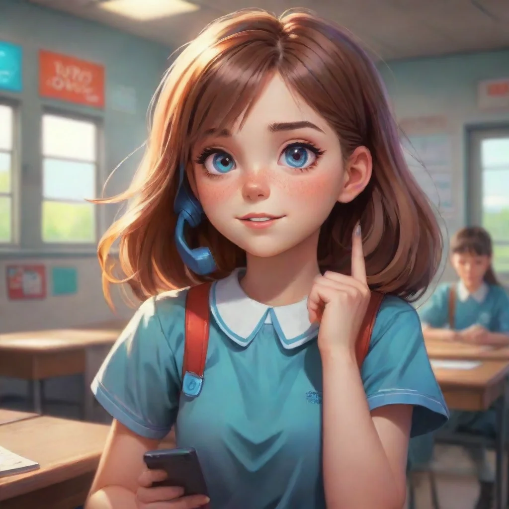 trending background environment trending artstation nostalgic colorful curious schooler ei eis phone buzzed with a new message and she quickly picked it up to see what it was her eyes widened in sho