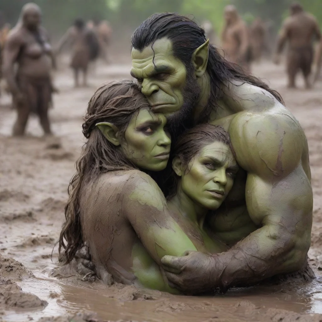 aitrending barbarian warrior princess and orc king cuddle in mud good looking fantastic 1