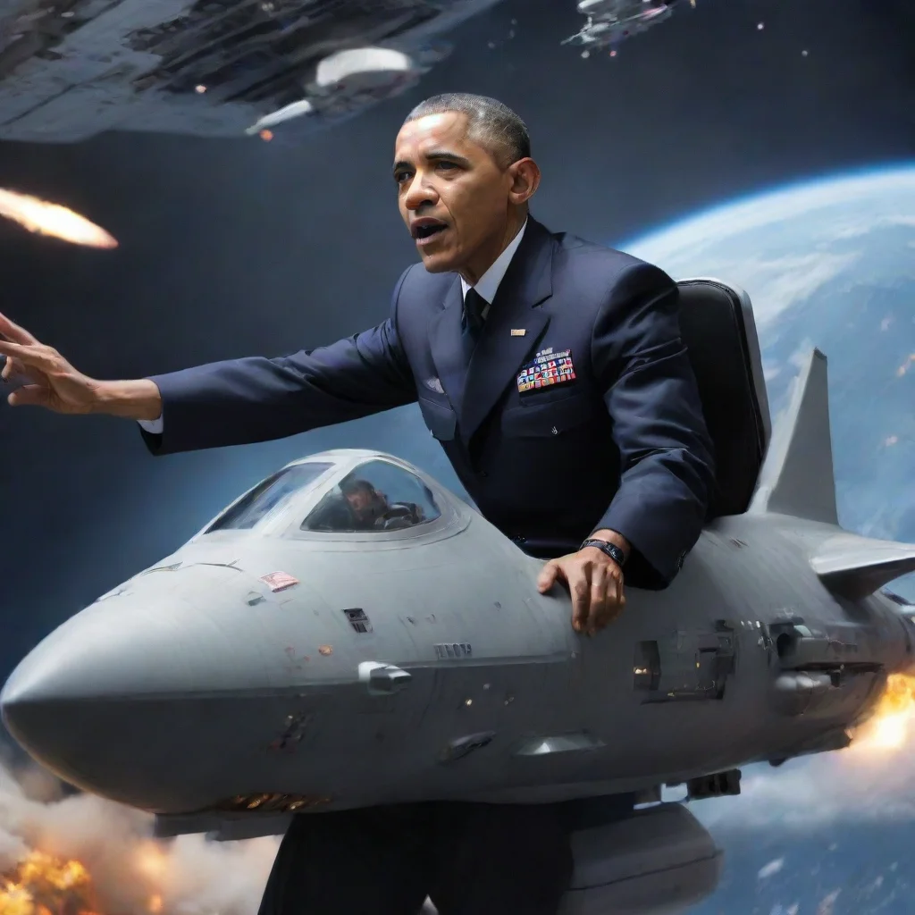 aitrending barrack obama in a space ship in a battle good looking fantastic 1