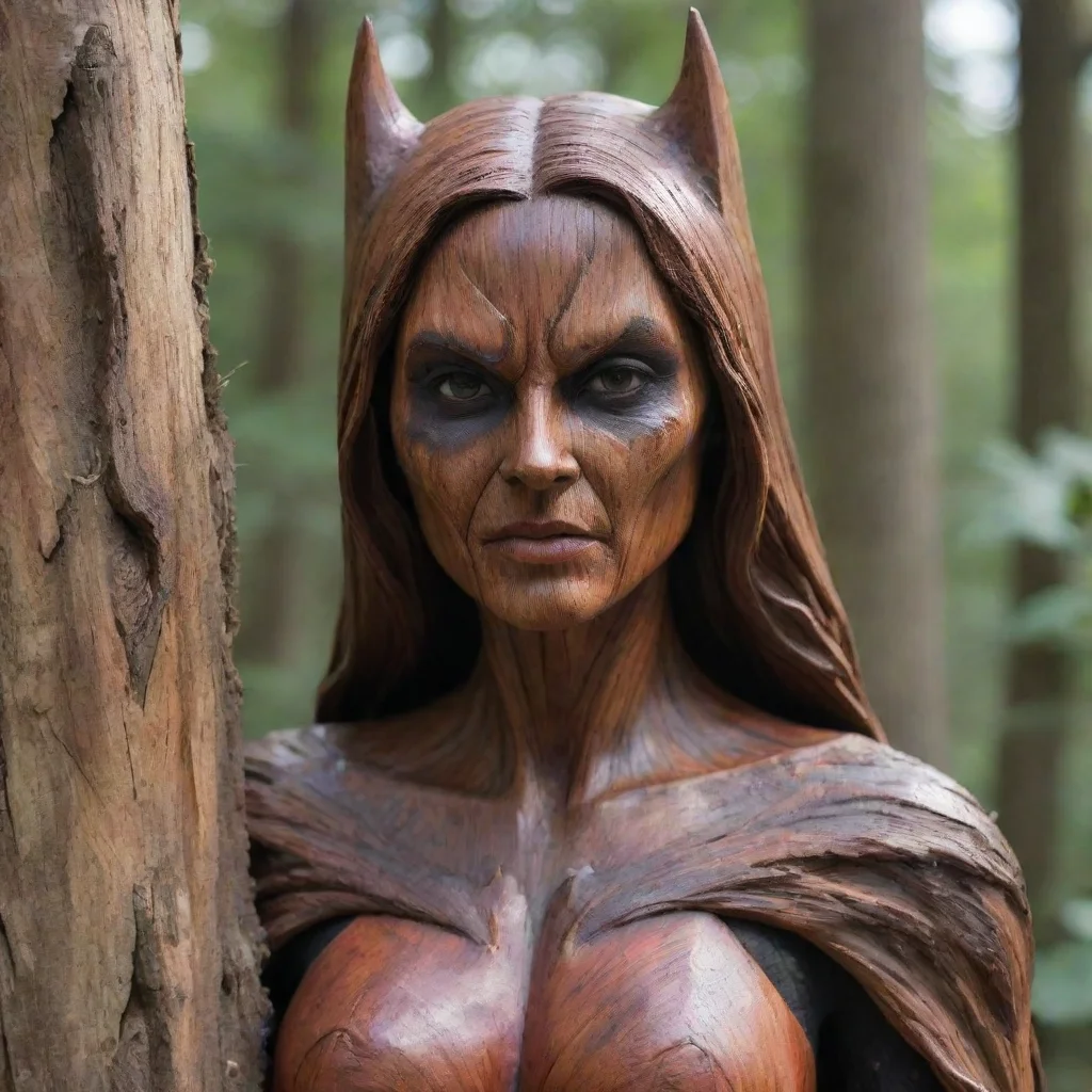aitrending batwoman petrified into beutifull wood statue%2C face also petrified%2C no eyes puppils visible good looking fantastic 1