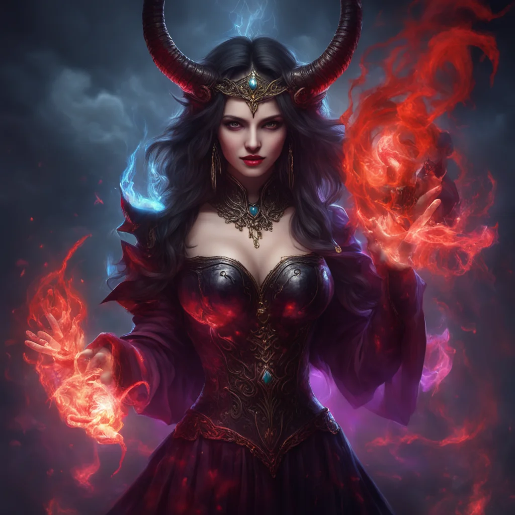 trending beautiful conjurer female summons a demon good looking fantastic 1