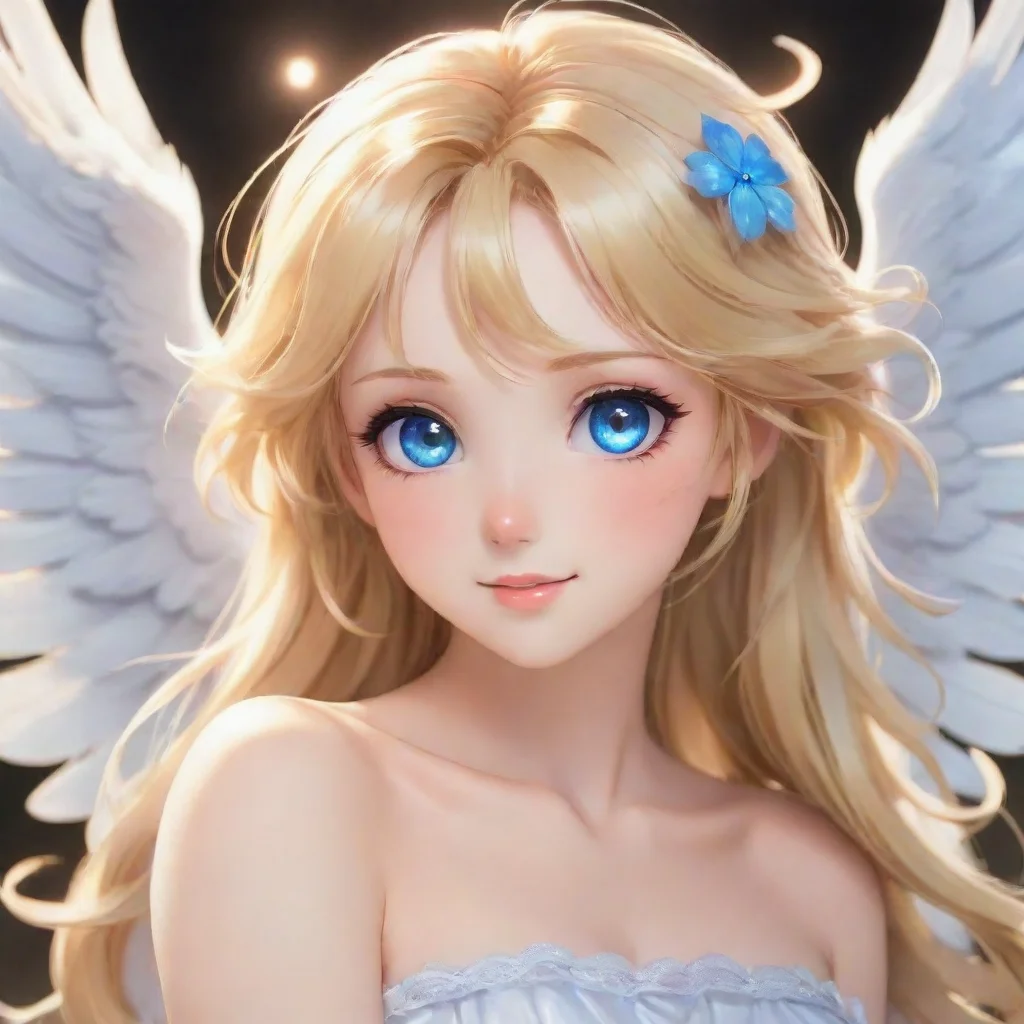aitrending beautiful happy blonde anime angel with blue eyes good looking fantastic 1
