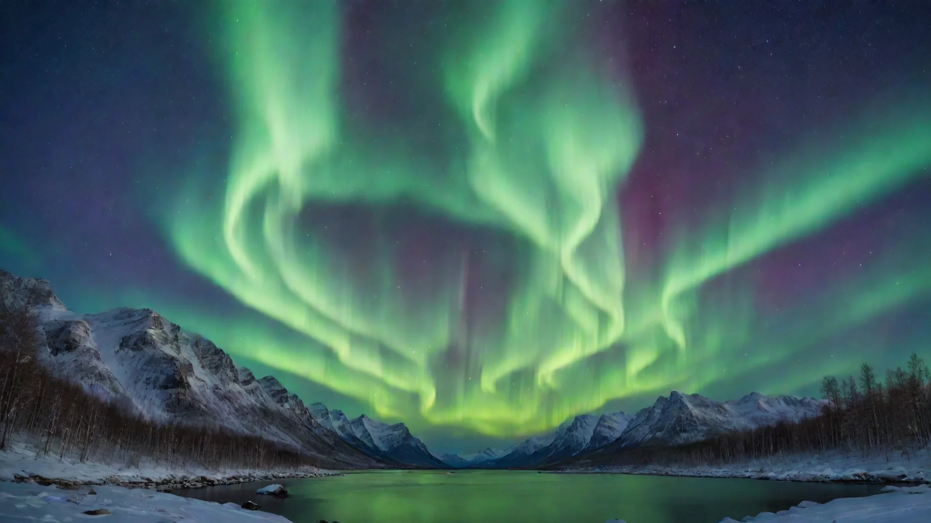 aitrending beautiful landscape%2C northen lights%2C god opening the sky%2C god%2C starry night%2C masterpiece good looking fantastic 1 wide