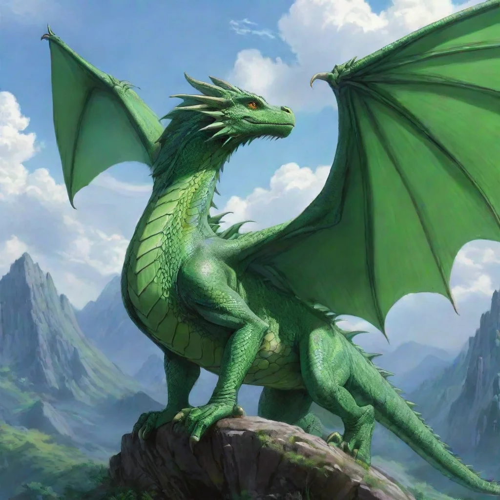 aitrending beautiful winged dragon green dragon ghibli anime hd detailed aesthetic good looking fantastic 1