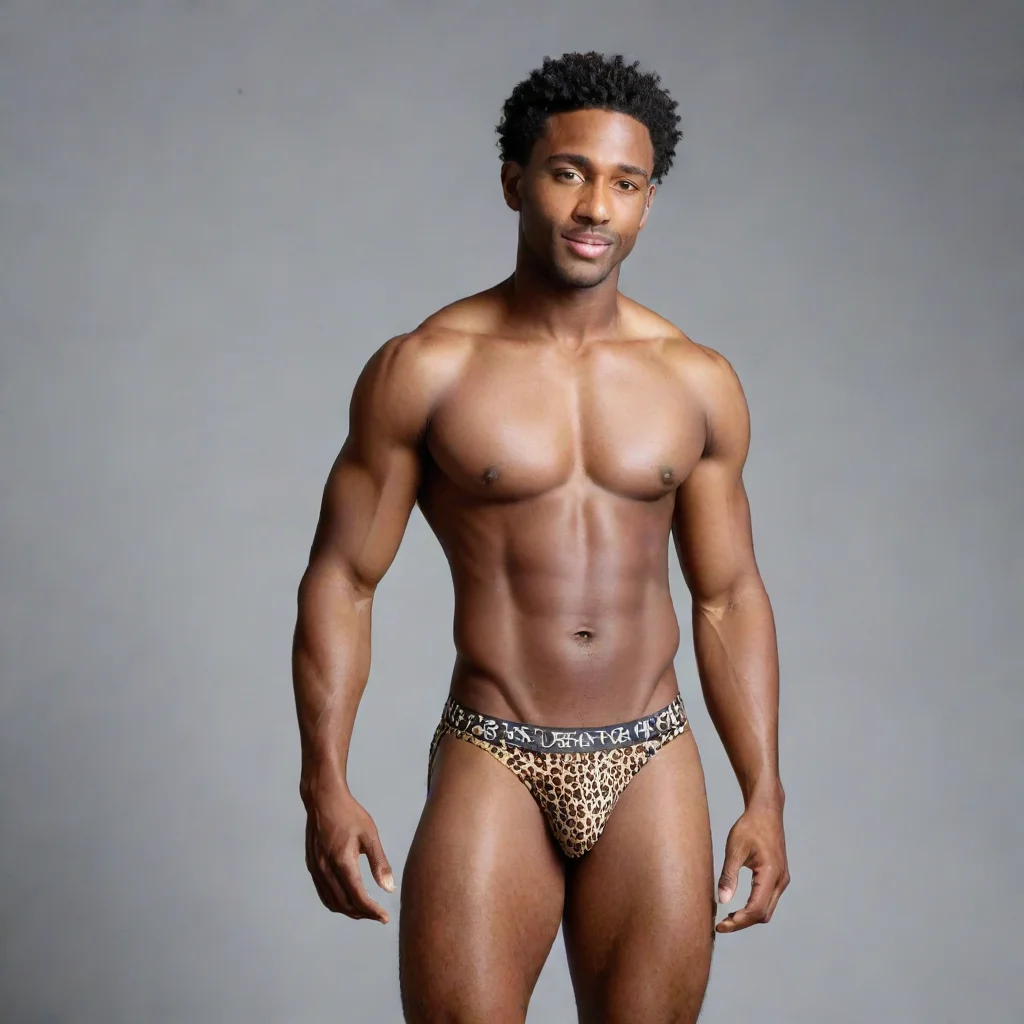 aitrending black man in a leopard print brief  good looking fantastic 1