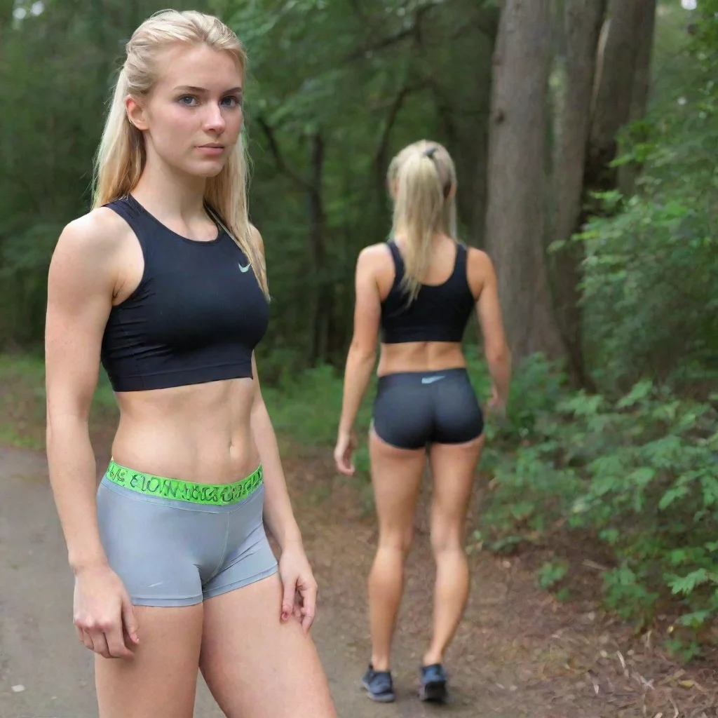 aitrending blond girl in nike pro shorts  good looking fantastic 1