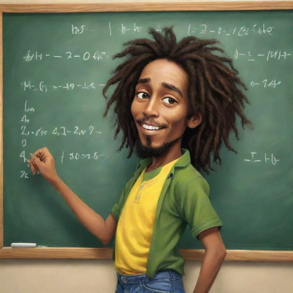 aitrending bob marley as cartoon writing math on a school board good looking fantastic 1