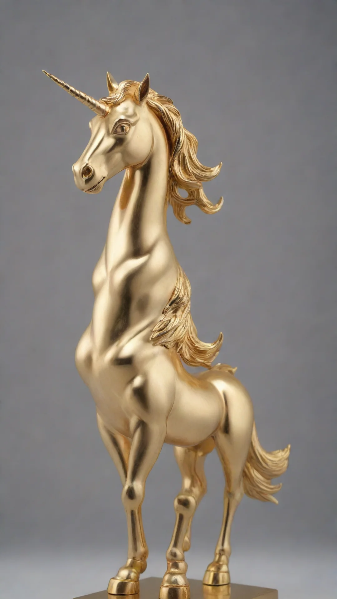 aitrending brazilian solid gold unicorn statue symmetrical 8k d%26d good looking fantastic 1 tall