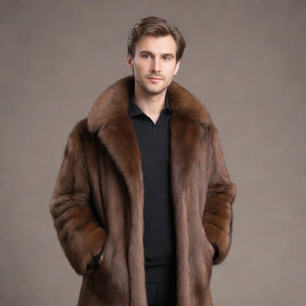 aitrending brown mink fur covered male human good looking fantastic 1