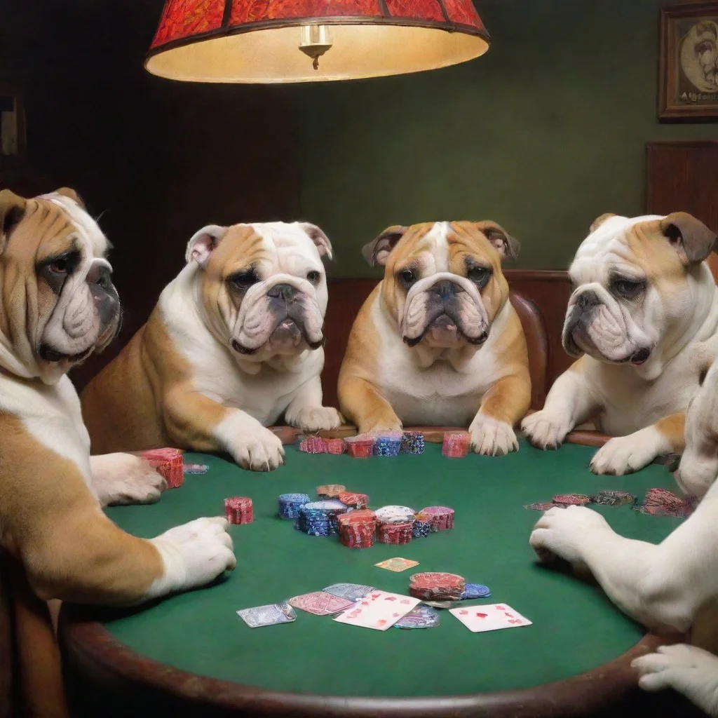 aitrending bulldog playing poker good looking fantastic 1