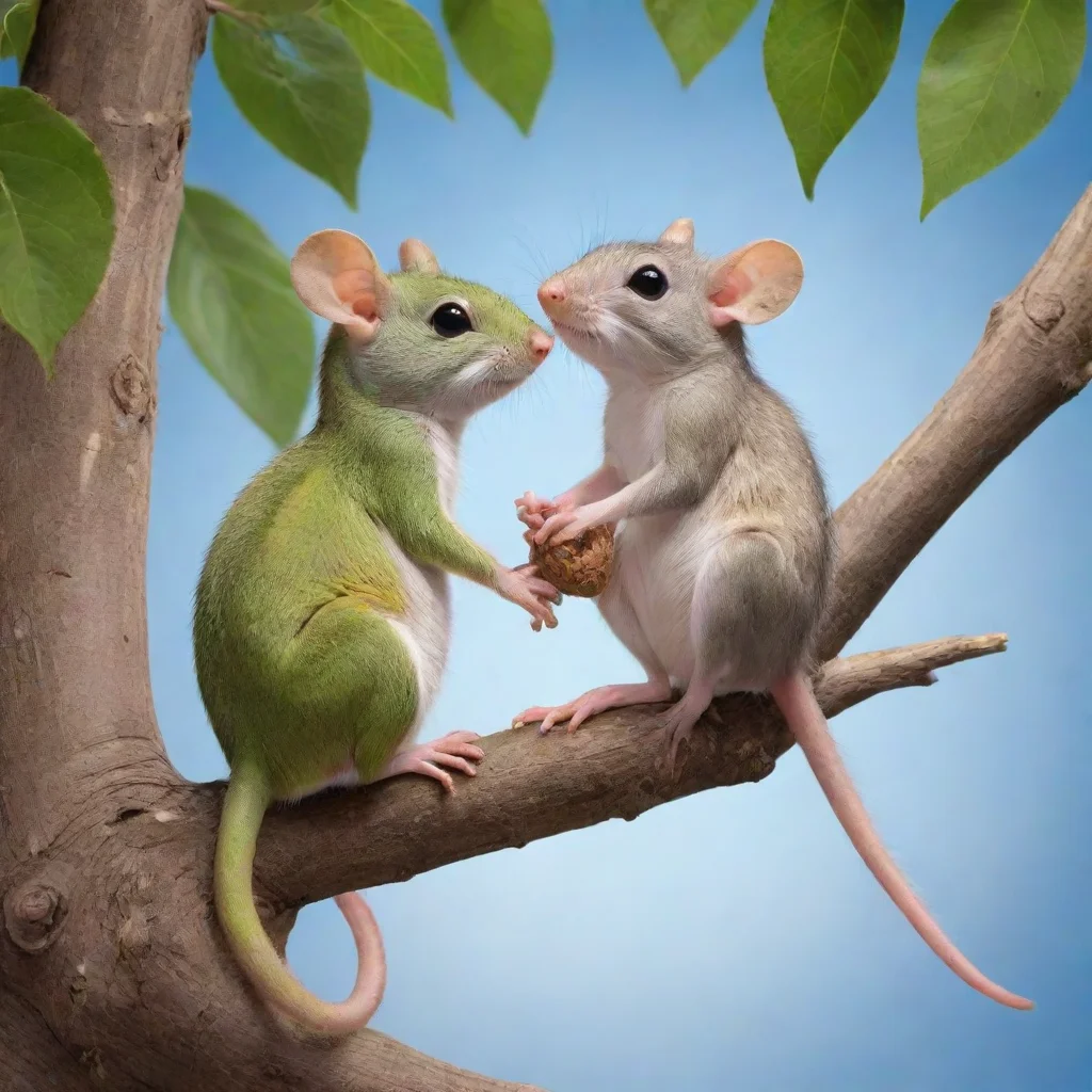 aitrending camaleon and rat having a romantic date in a tree good looking fantastic 1
