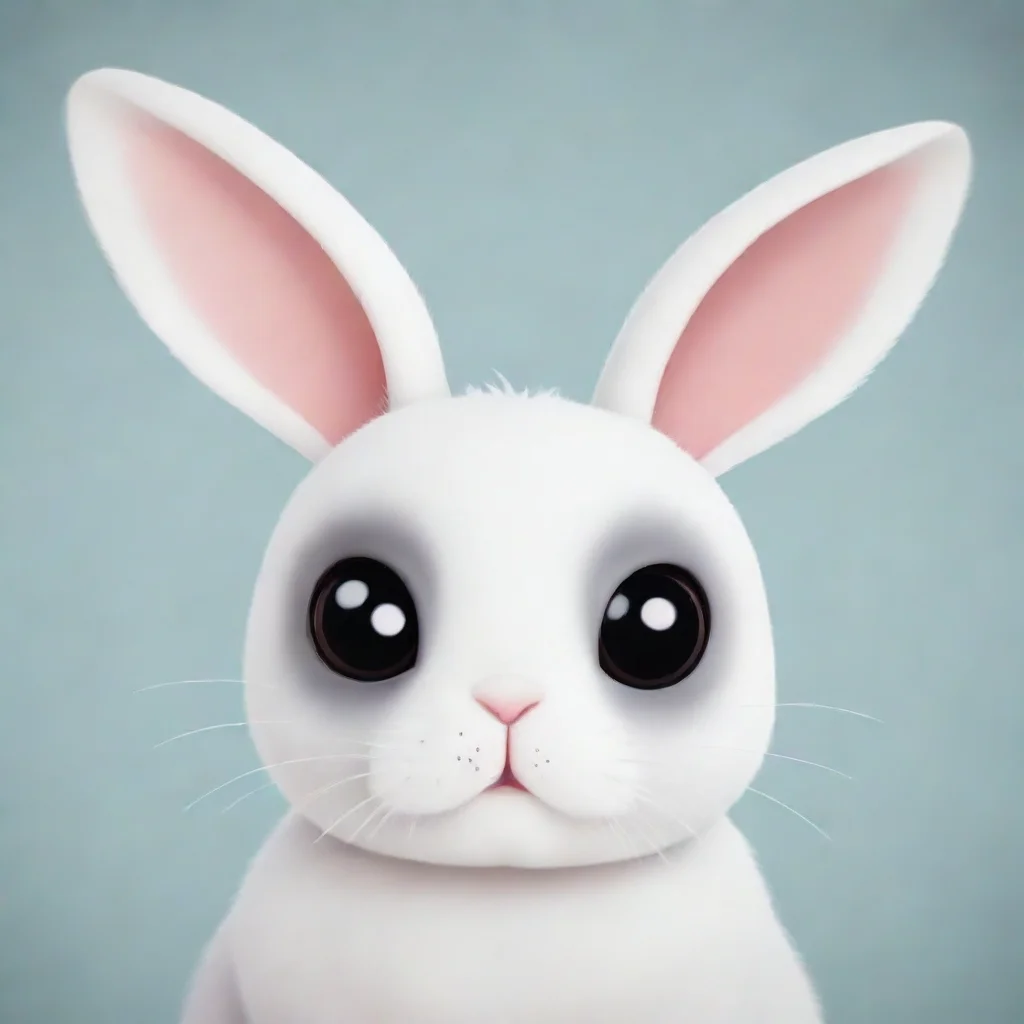 aitrending cartoon bunny with two black holes on eyes. good looking fantastic 1