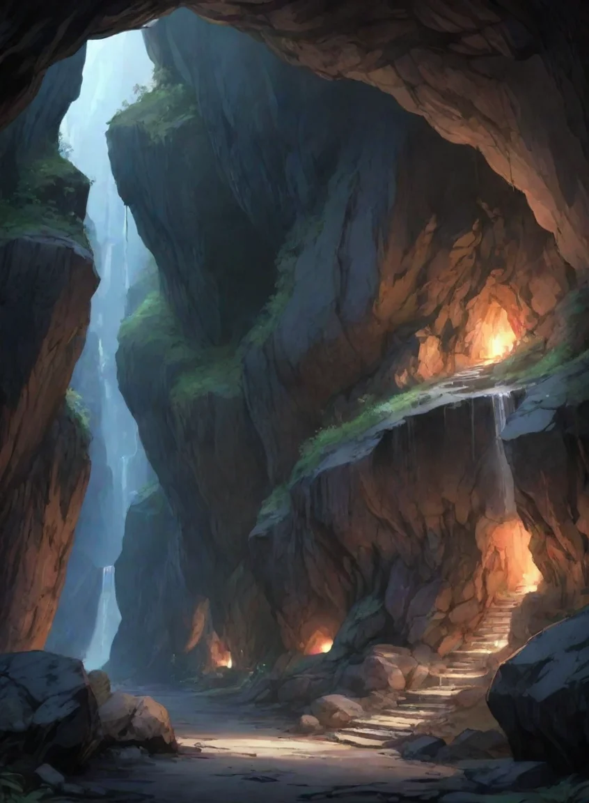 trending cave lit hd anime aesthetic detailed environment  good looking fantastic 1 portrait43
