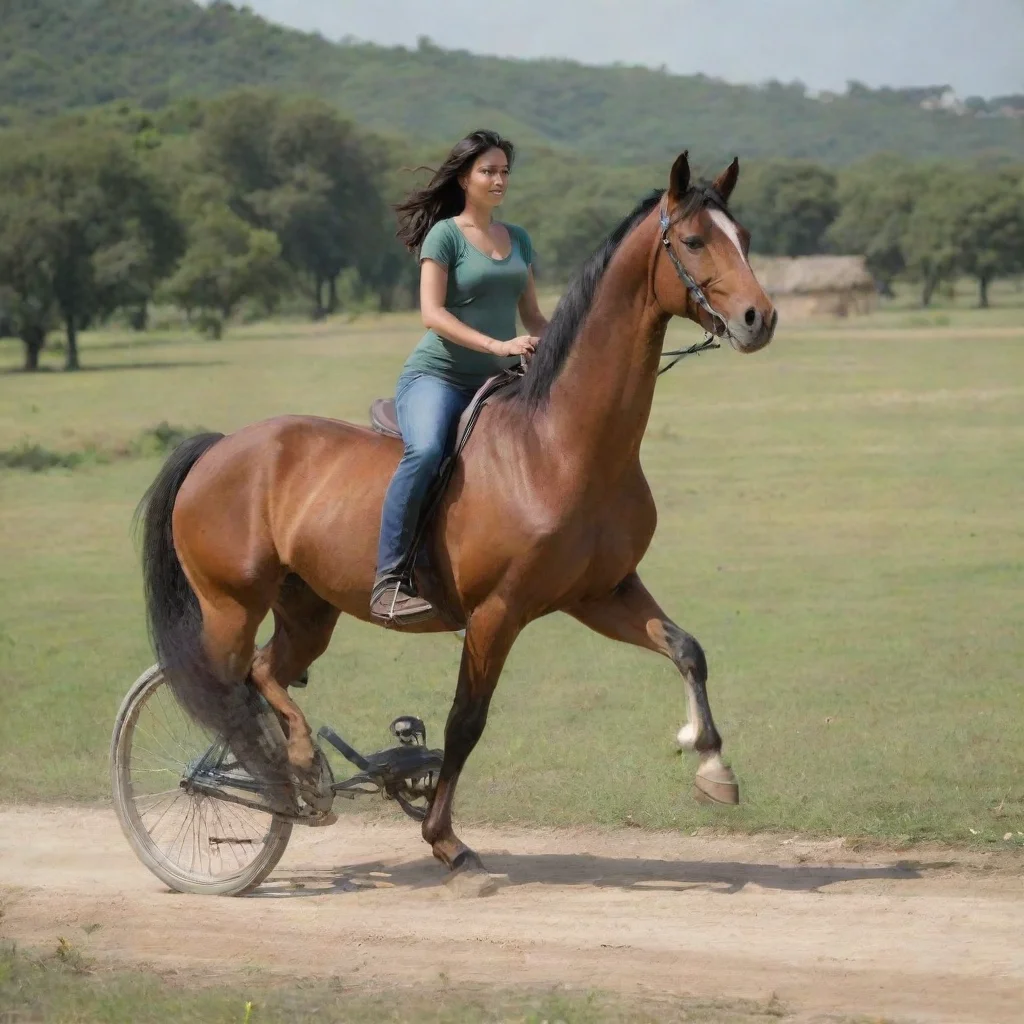 aitrending chamaleon riding a bike towards a pregnant horse good looking fantastic 1