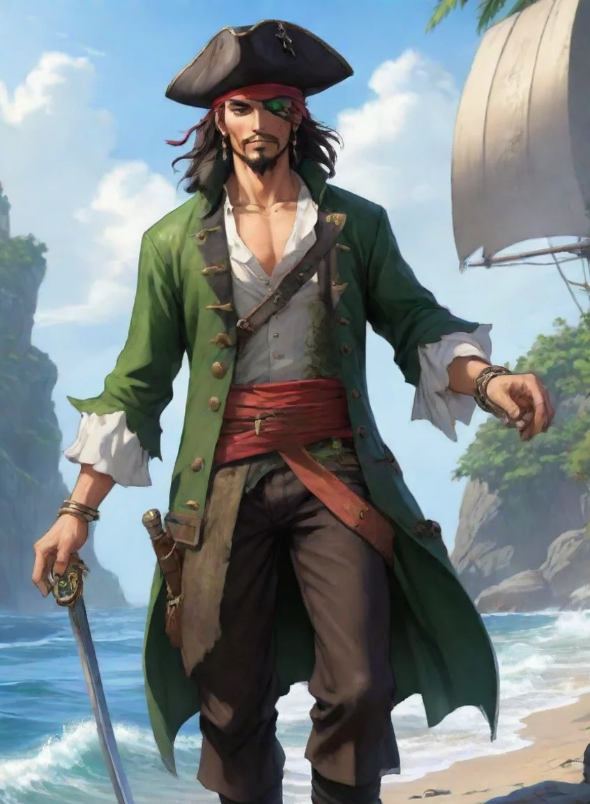 aitrending character attractive hd anime art man pirate epic detailed greenstone club good looking fantastic 1 portrait43