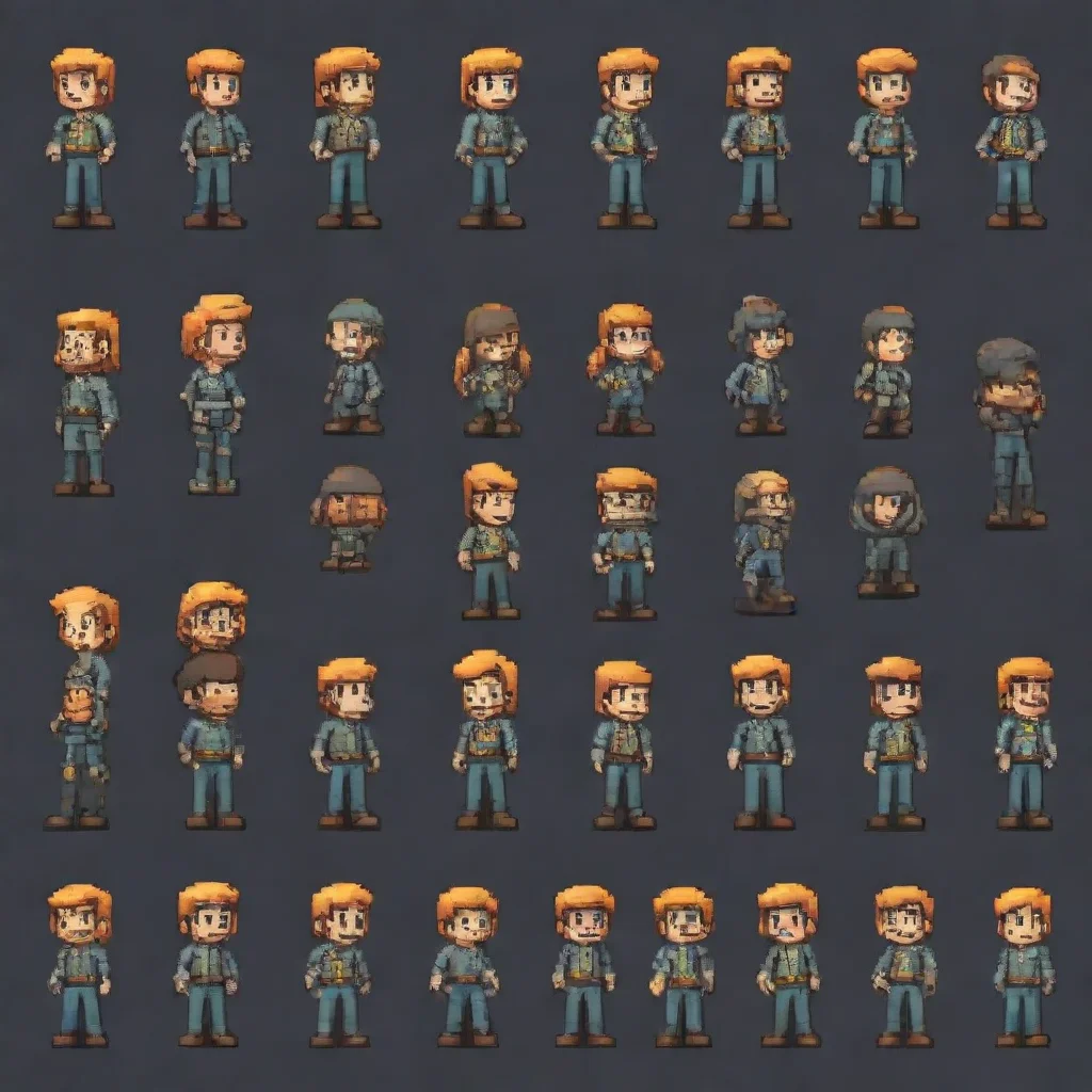 aitrending character sprite sheet 8x8 columnsin the style of 8 bits good looking fantastic 1