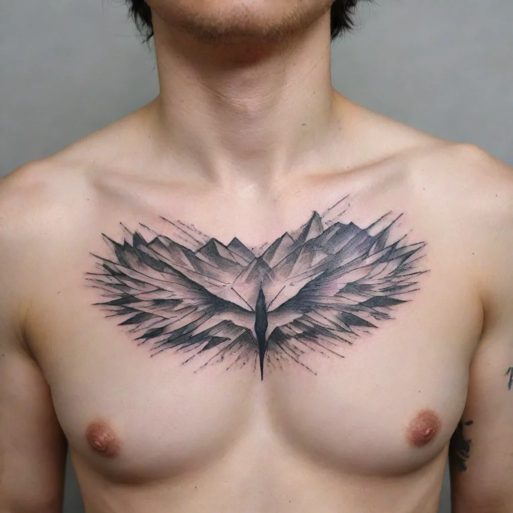 aitrending chest fine line black and white tattoo good looking fantastic 1