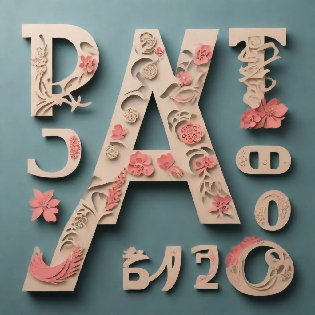 trending concept art of alphabet design in paper cut japanese style good looking fantastic 1